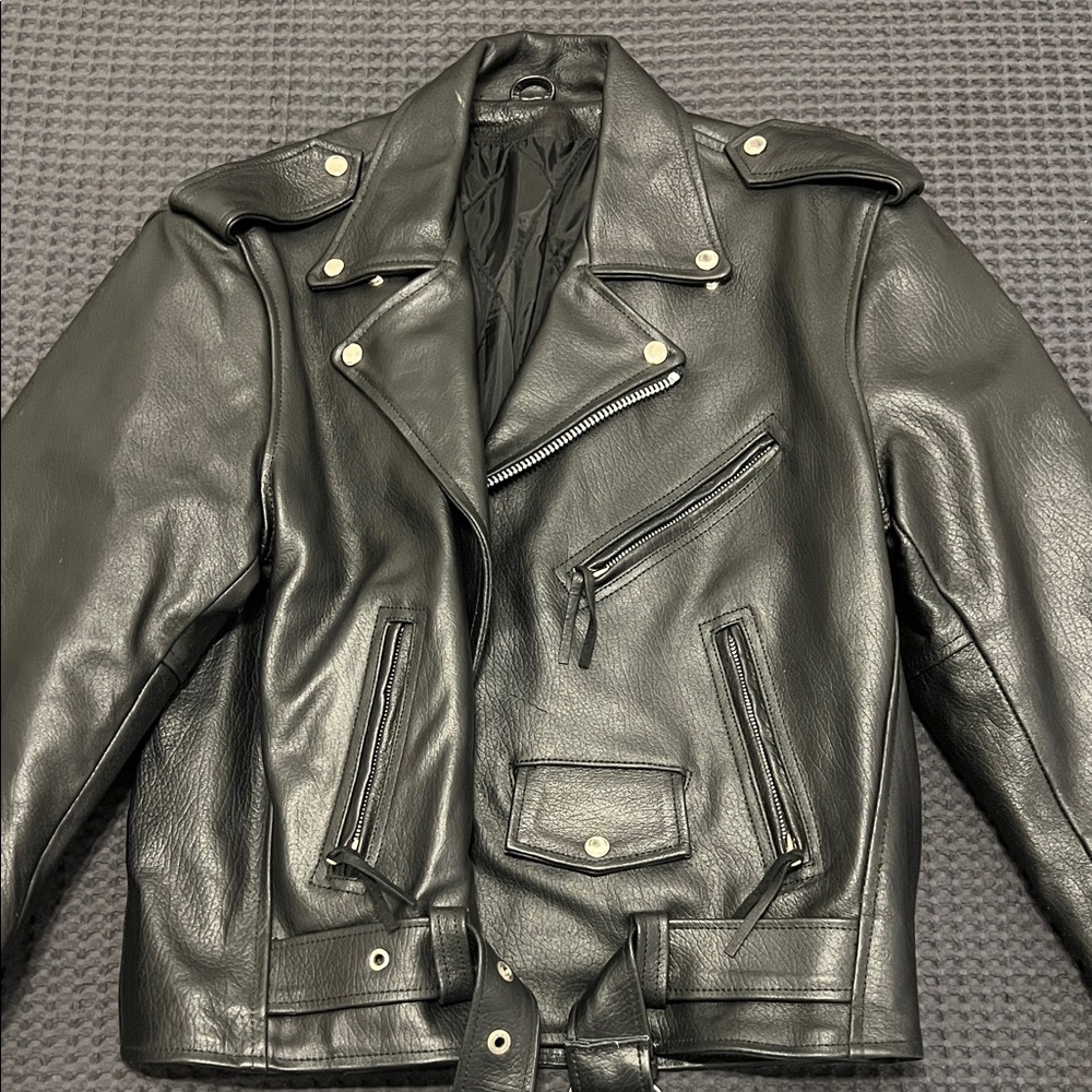 Classic Black Leather Biker Jacket